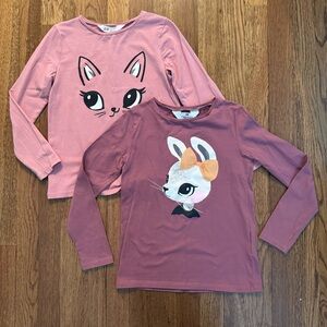 Bundle of 2 H&M Long Sleeve T-Shirts - Size 6x / 7 - EC
